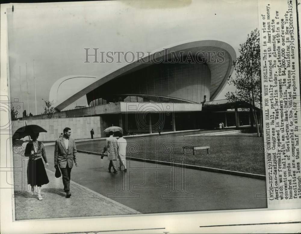 1957 Entrance of Congress Hall Building in West Berlin Germany-Historic Images