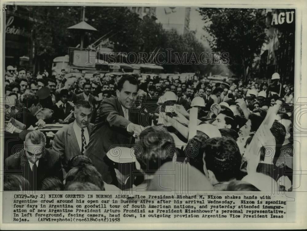 1958 Vice President Richard Nixon in Buenos Aires Argentina - Historic Images