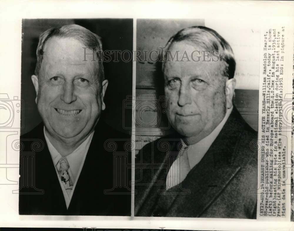 1936 Publisher William Randolph Hearst, Sr. in his active years - Historic Images