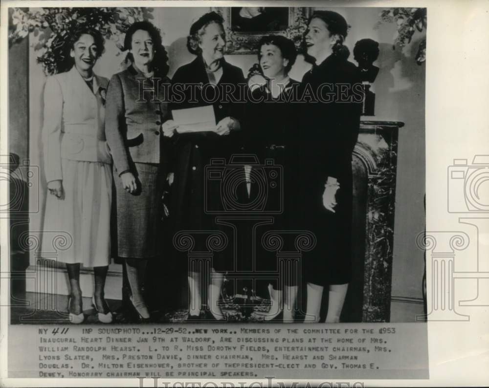 1952 Members of the committee for 1953 Inaugural Heart Dinner, NY - Historic Images