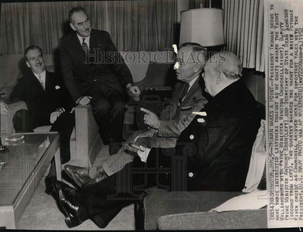 1952 President H S Truman & U.K. Prime Minister chat with others, DC-Historic Images
