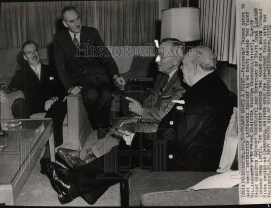 1952 President H S Truman & U.K. Prime Minister chat with others, DC-Historic Images