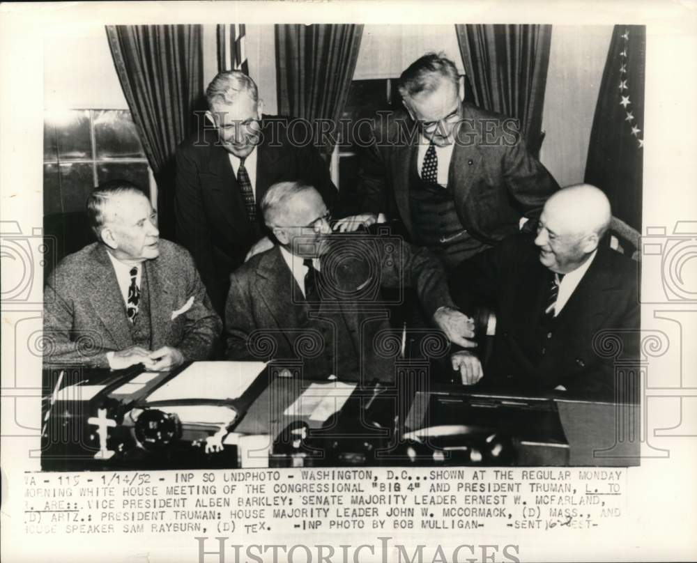 1952 President Harry S. Truman sits with group in Oval Office, DC-Historic Images