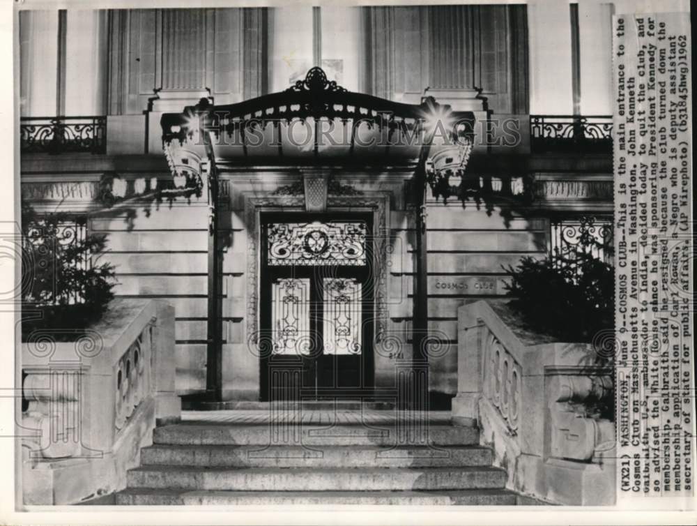 1962 Main entrance to the Cosmos Club, Washington-Historic Images