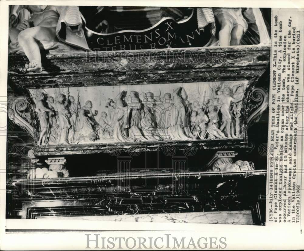 1962 The tomb of Pope Clement X in St Peter&#39;s Basilica, Vatican City-Historic Images