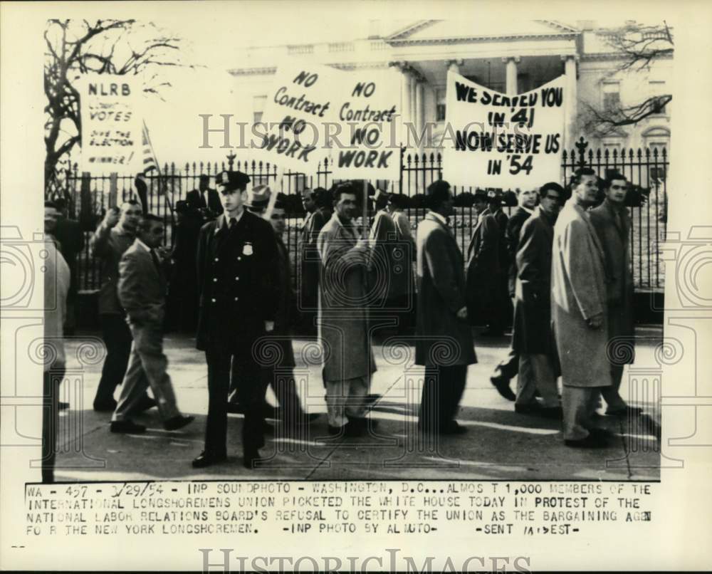 1954 Strikers with their signs picket the White House, DC-Historic Images