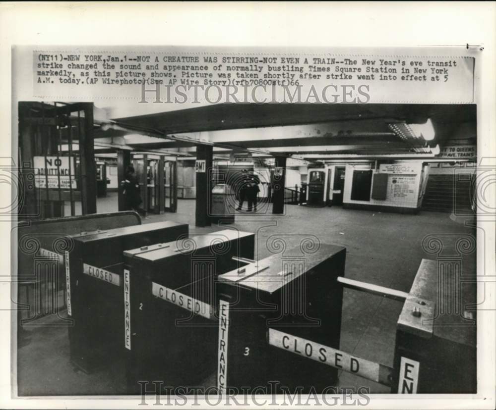1966 New Year's eve transit strike, Times Square Station, New York-Historic Images