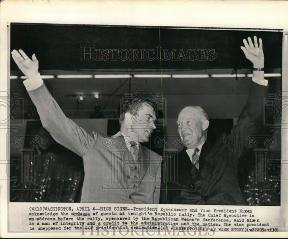 1960 President Eisenhower, Vice President Nixon, Political Rally, DC-Historic Images