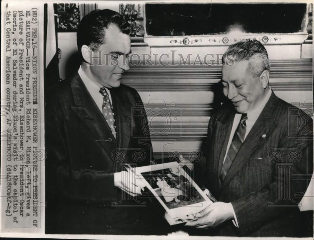 1955 Vice President Nixon &amp; President Oscar Osorio, El Salvador-Historic Images