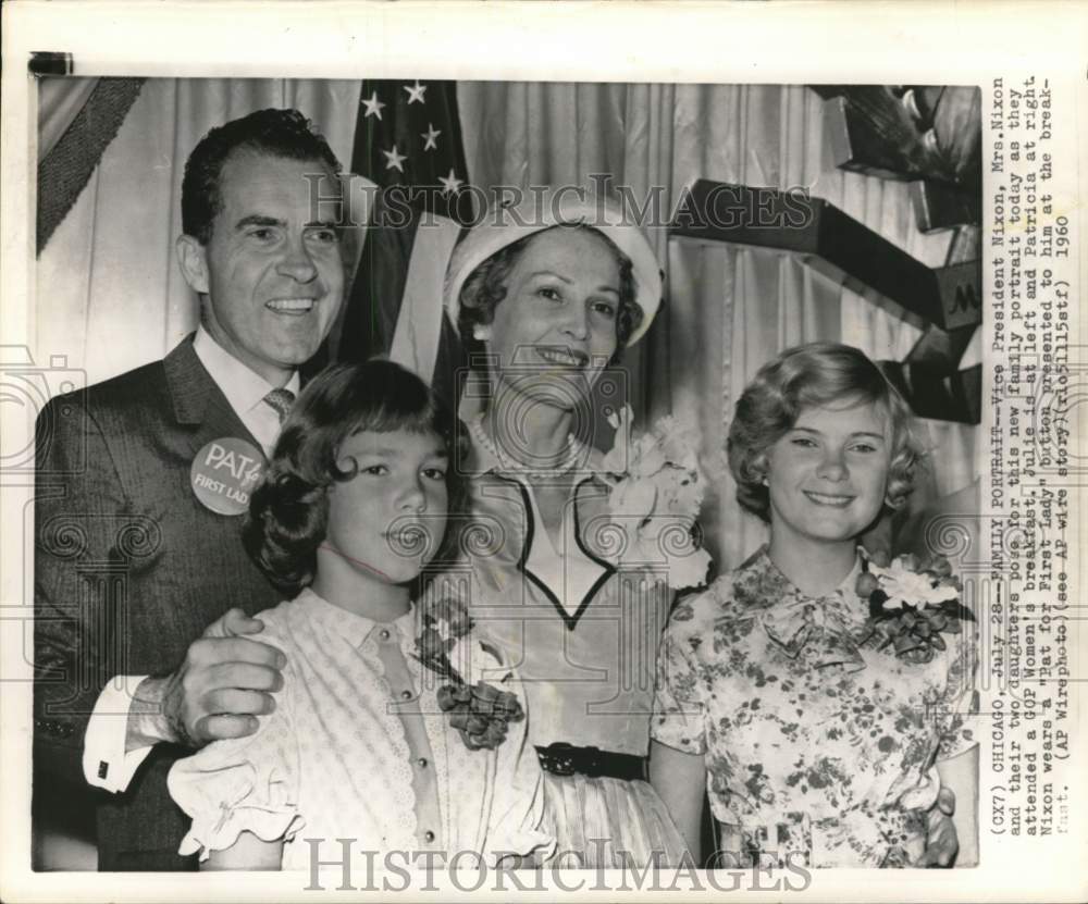 1960 United States Vice President Richard M. Nixon & family, Chicago-Historic Images
