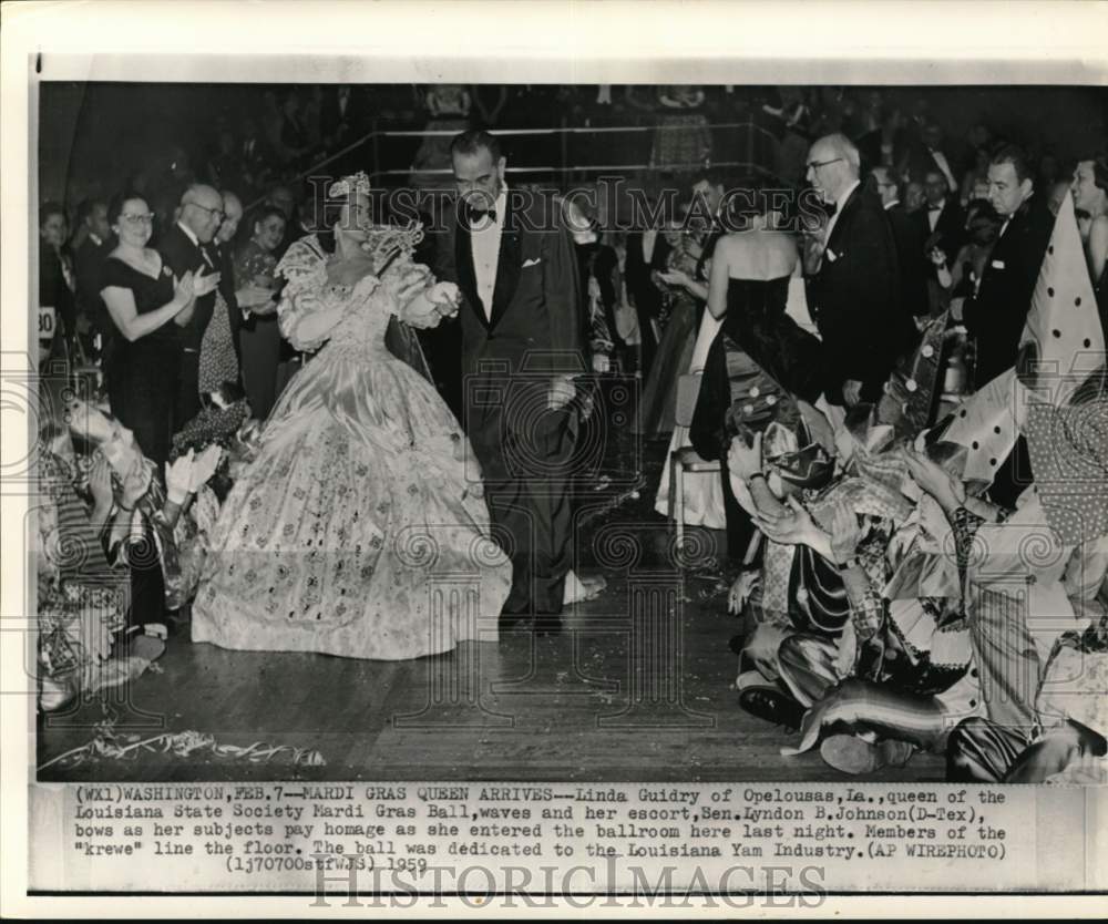 1959 Senator Lyndon Johnson & Mardi Gras Queen Linda Guidry, DC-Historic Images