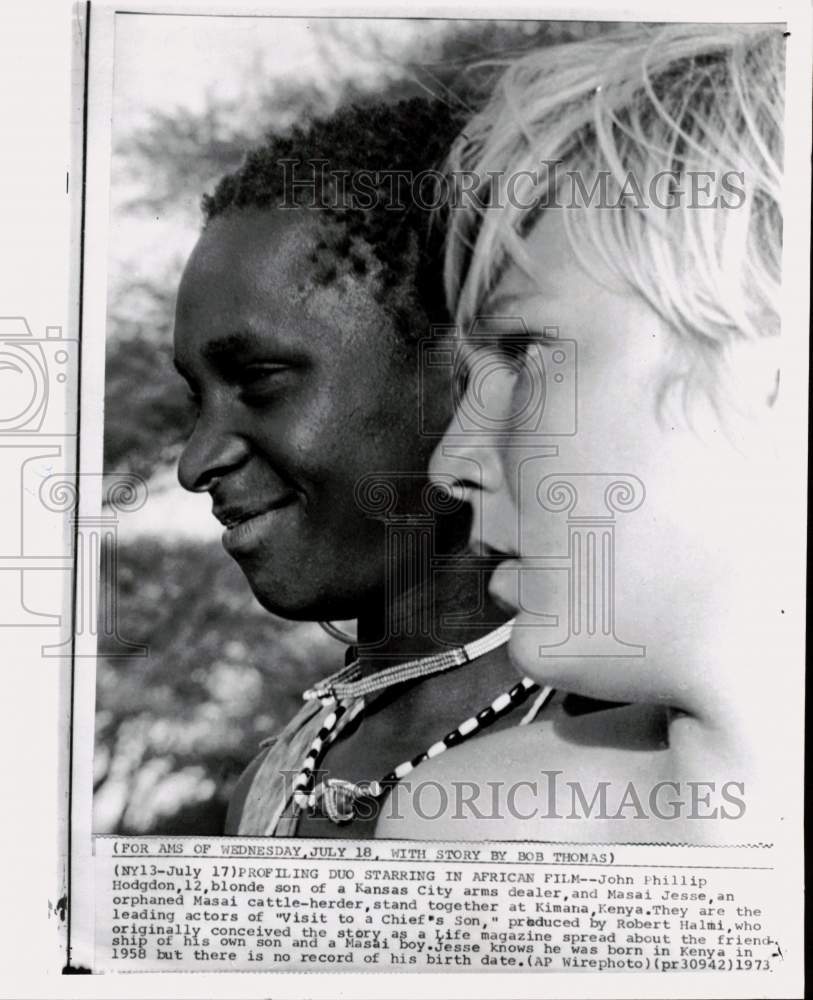 1973 Press Photo John Hodgdon, Masai Jesse film &quot;Visit to a Chief&#39;s Son,&quot; Kenya- Historic Images