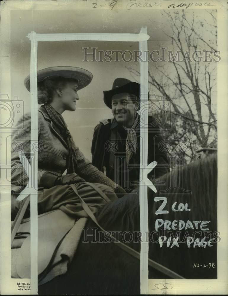 1959 Holden And Towers Ride Horses In "The Horse Soldiers"-Historic Images