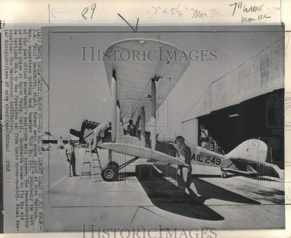 1968 De Haviland DH-4 Mail Plane at Santa Paula, California-Historic Images
