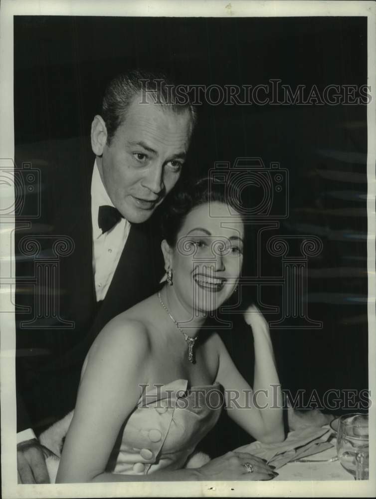 1953 Actress Dorothy Lamour &amp; husband Will Howard, Club Mocambo, CA-Historic Images