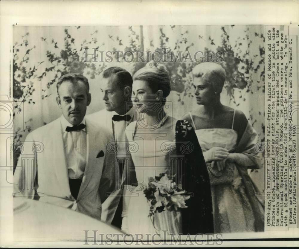 1960 Rainier And Wife Attend Red Cross Ball At Sporting Club, Monaco - Historic Images