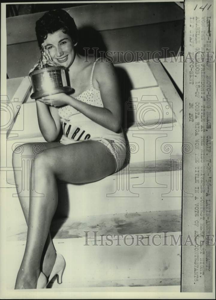 1956 Granados Wins "Miss Friendship" At Miss Universe In Long Beach-Historic Images