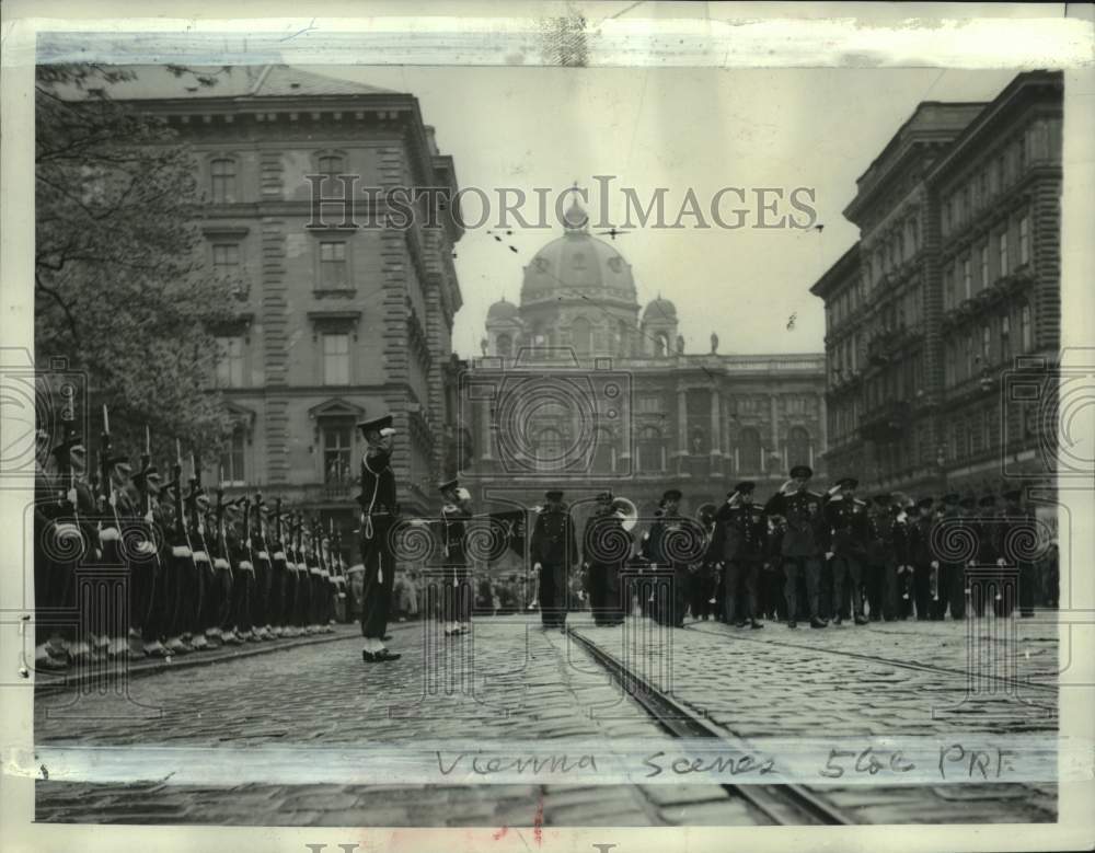 1952 Guards in formation in front of the Allied Kommandantura-Historic Images