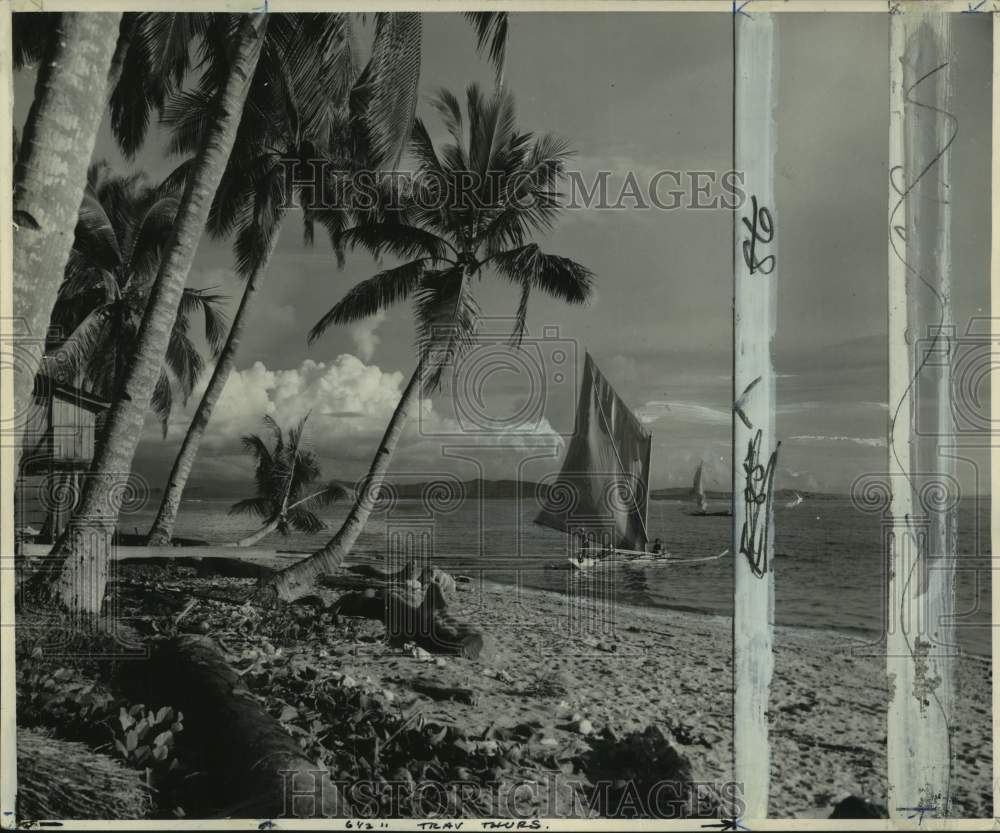 1964 Boats On Water At Zamboanga In Mindanao In The Philippines-Historic Images