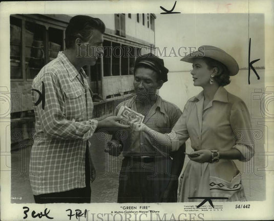 1955 Kelly And Co-Stars In Scene From "Green Fire"-Historic Images