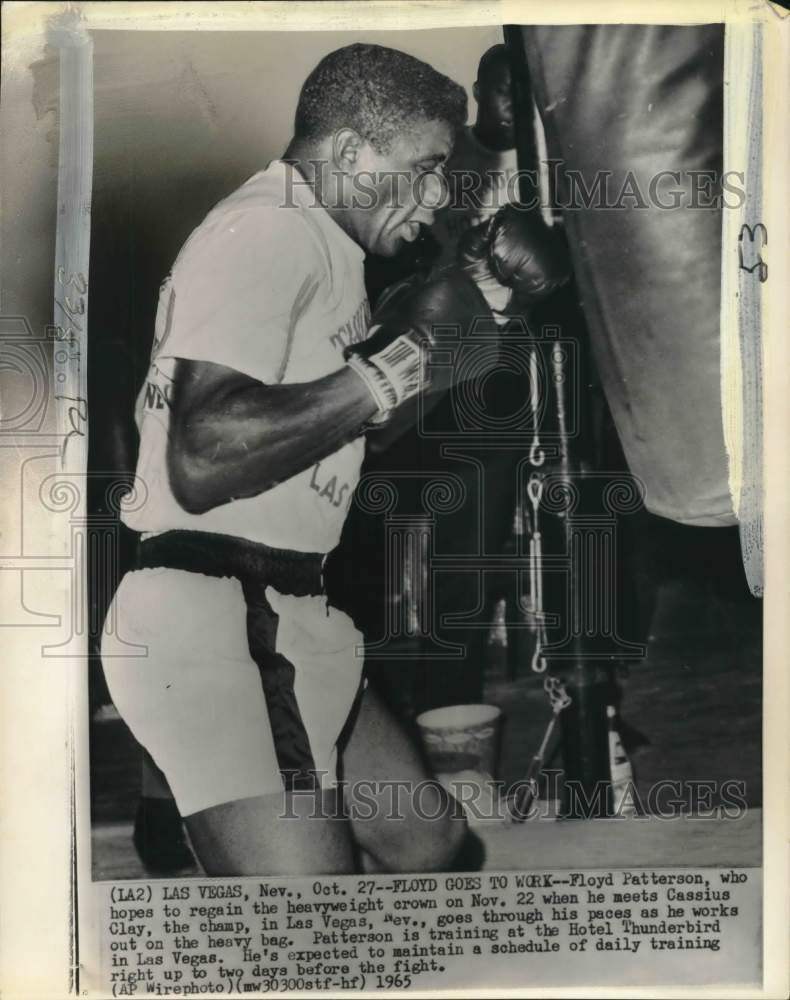 1965 Press Photo Floyd Patterson Trains At Hotel Thunderbird In Las Vegas - Historic Images