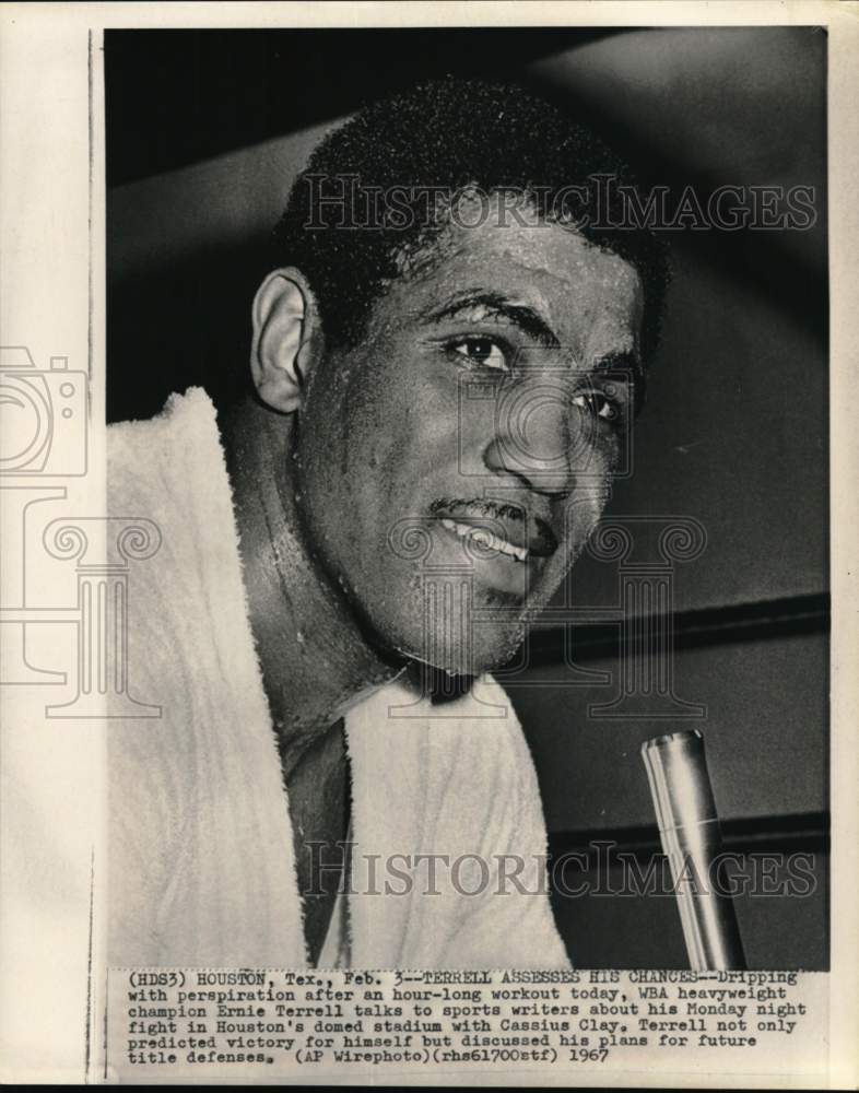 1967 Press Photo Heavyweight boxing champion Ernie Terrell, Houston, Texas- Historic Images