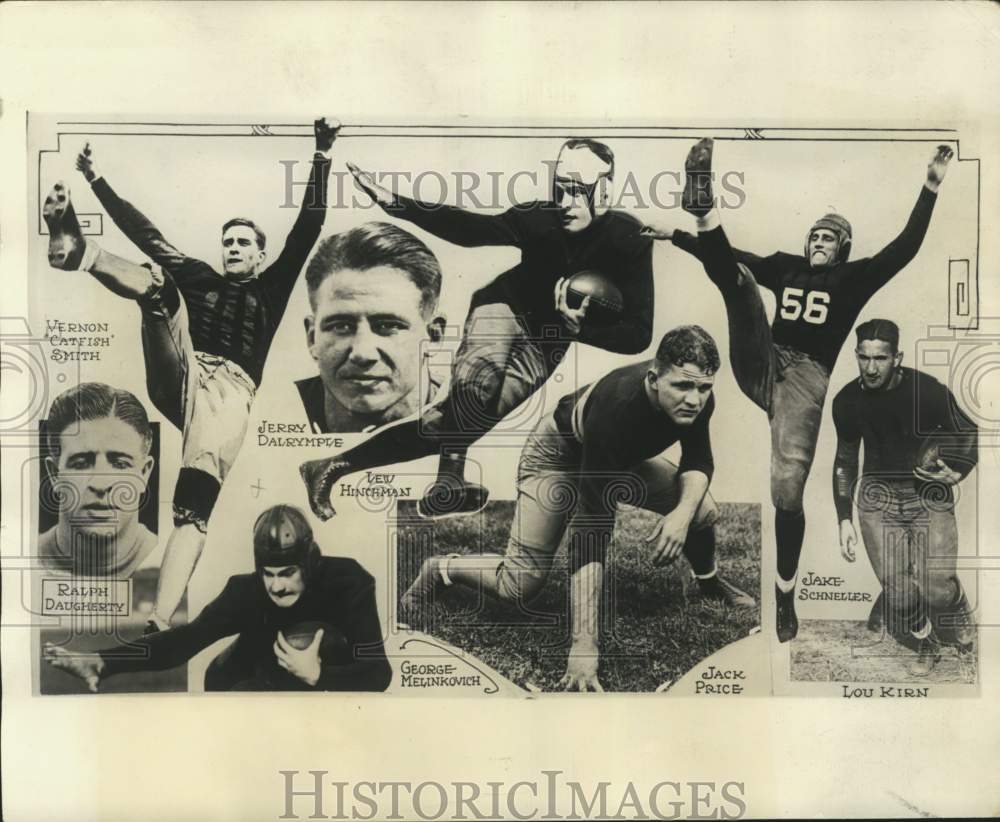 1931 Press Photo George Melinkovitch &amp; other football players, New York- Historic Images