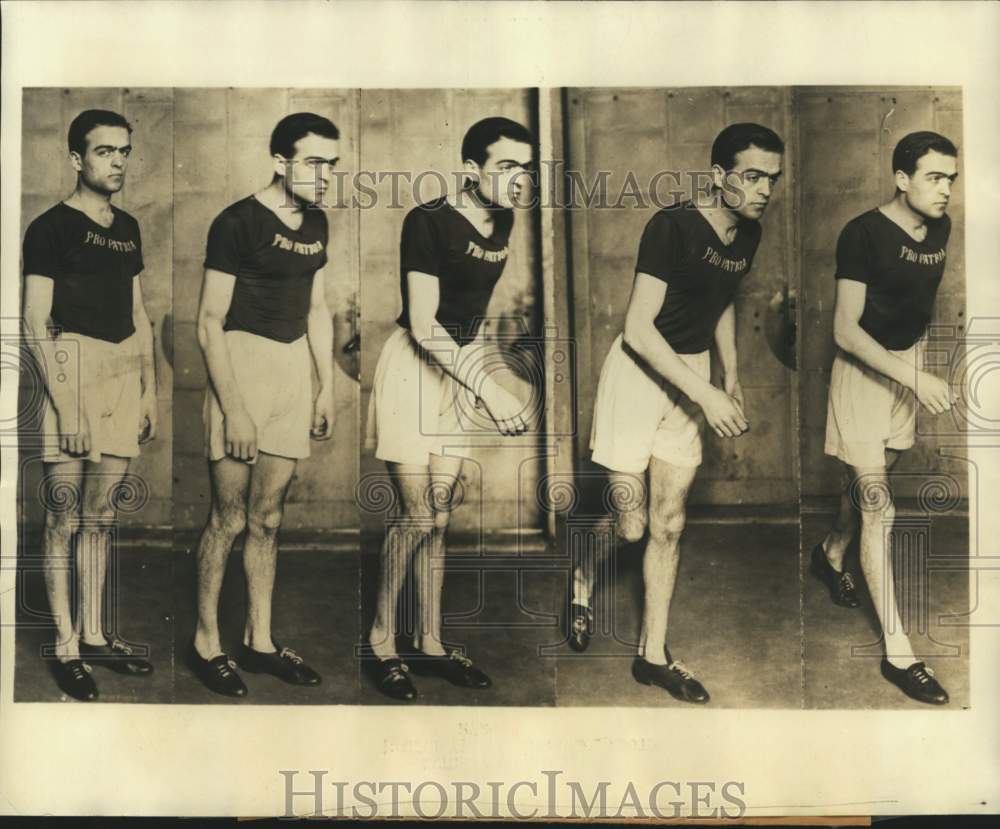 1925 Press Photo Actiongraph of Ugo Frigerio's workout, Track, New York - Historic Images