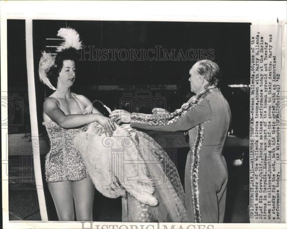 1962 Circus performers Marty & Herman Wallenda, Shrine Circus, MI-Historic Images