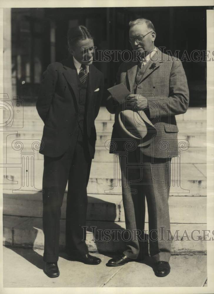 1928 Press Photo Tennis player Wilbur Coen &amp; George Foster, Lawrence, Kansas - Historic Images