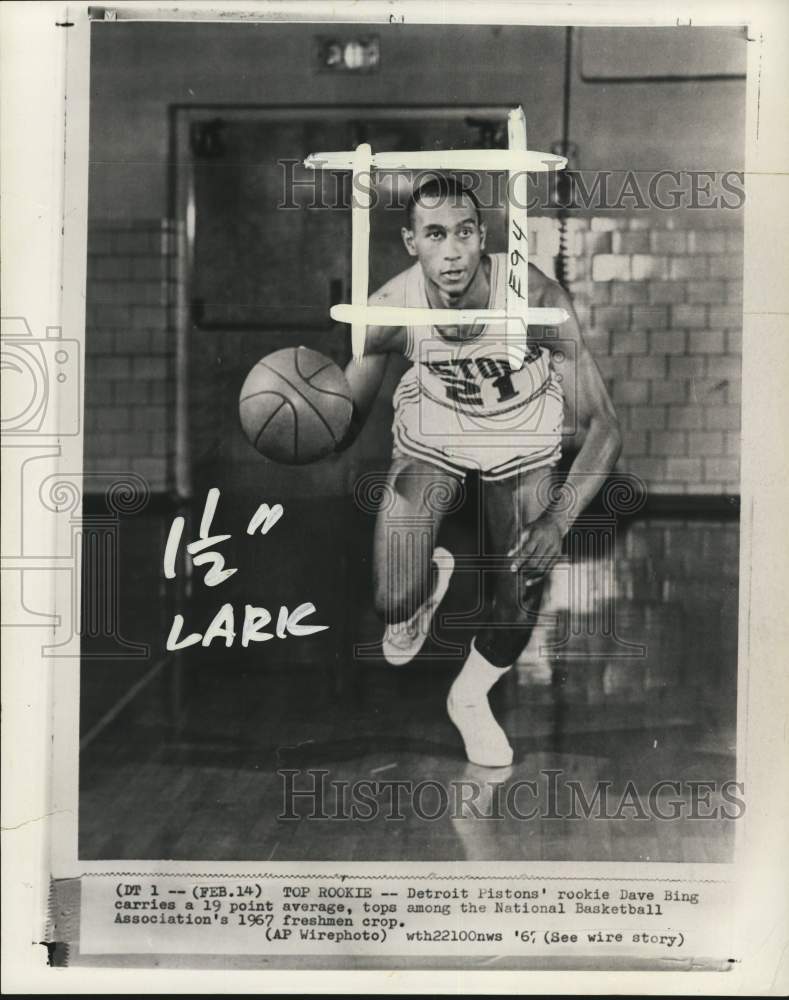 1967 Press Photo Detroit Pistons&#39; basketball player Dave Bing - pix15974- Historic Images