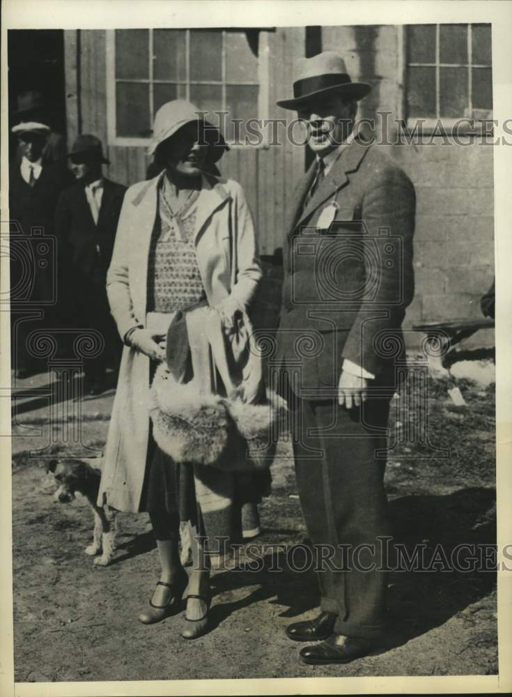 1930 Press Photo Former boxing champ Gene Tunney & wife, Steeplechase races, NY - Historic Images