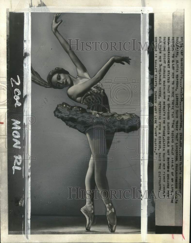 1954 Press Photo Britain&#39;s foremost ballerina Alicia Markova - pix23019- Historic Images