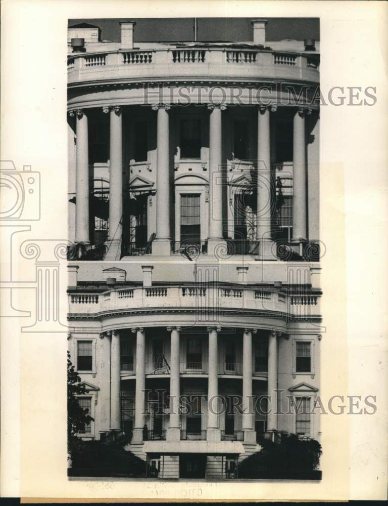 1948 Press Photo 2nd-Floor porch of the South Portico of the White House in DC - Historic Images