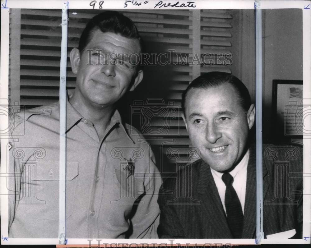 1967 Press Photo Actor Andy Griffith &amp; Manager Dick Linke - pix25370- Historic Images