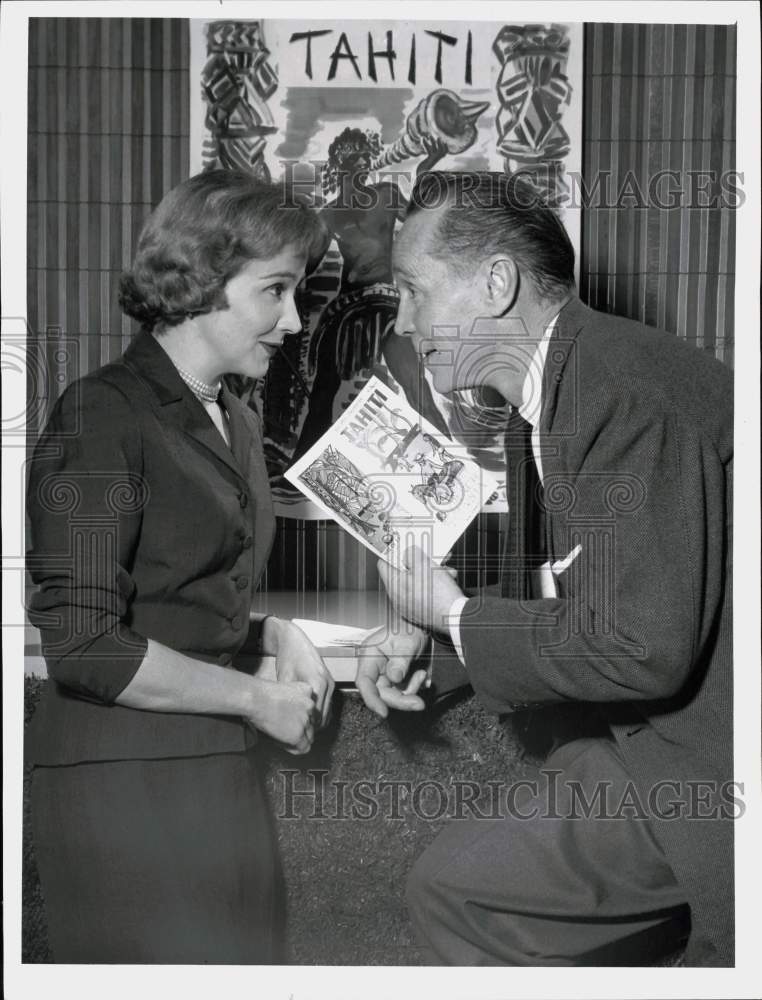 1958 Press Photo Actors Kim Hunter &amp; Franchot Tone on &quot;Studio One In Hollywood&quot; - Historic Images