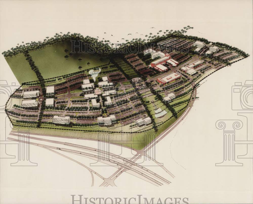 1993 Press Photo Drawing of Penn State College Campus Landscape - pna13033 - Historic Images