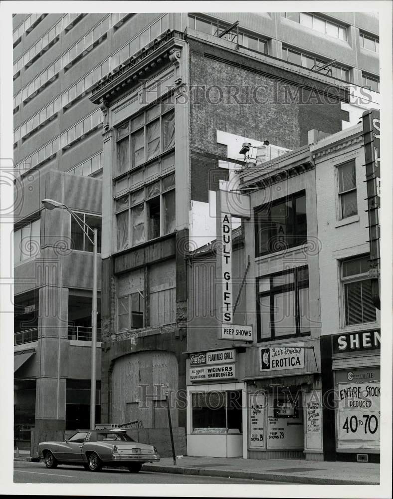 1979 Press Photo Business Signs at the William Seel Building on Market Street - Historic Images