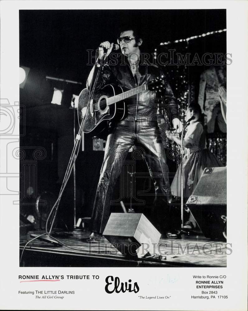 1996 Press Photo Elvis Impersonator Ronnie Allyn at &quot;Tribute To Elvis&quot; Concert - Historic Images