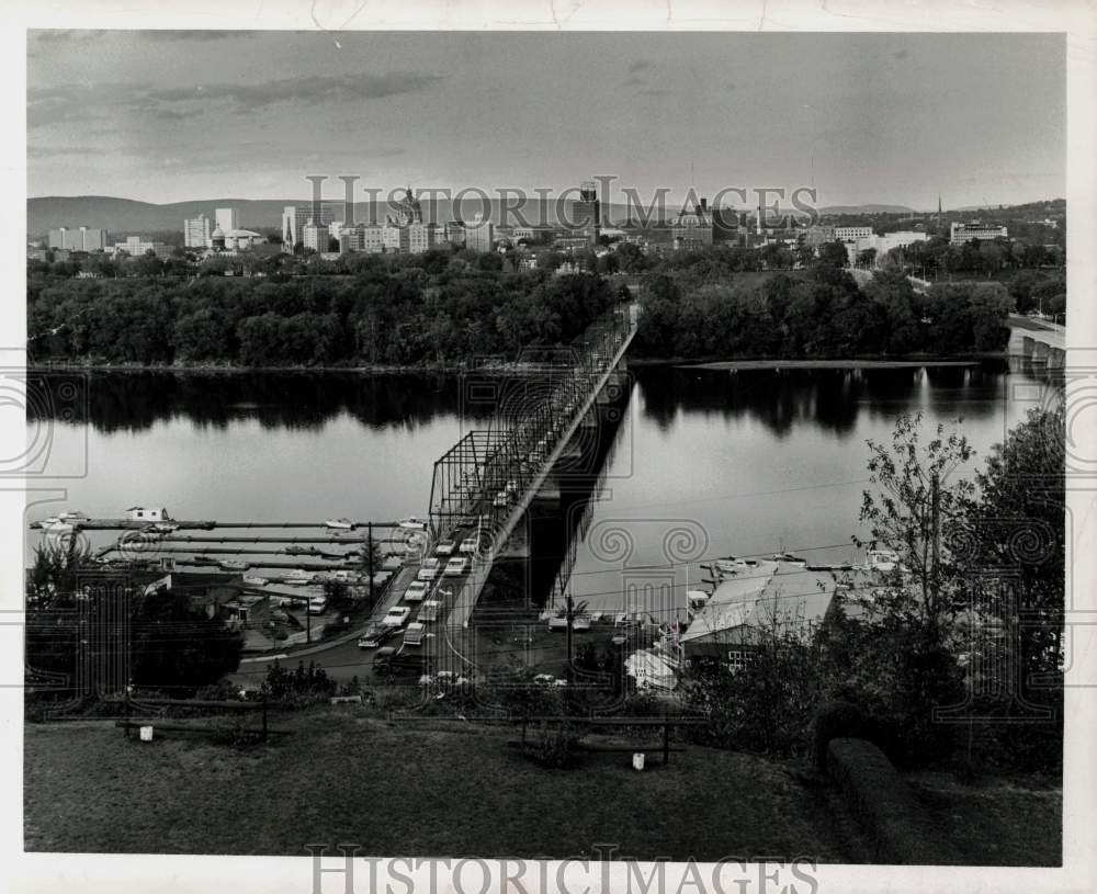 1964 Press Photo Aerial View of Walnut Street Bridge in Harrisburg, Pennsylvania- Historic Images