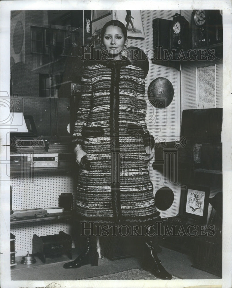 1971 Wool Coat by Umberto Manzo, Davidow - Historic Images
