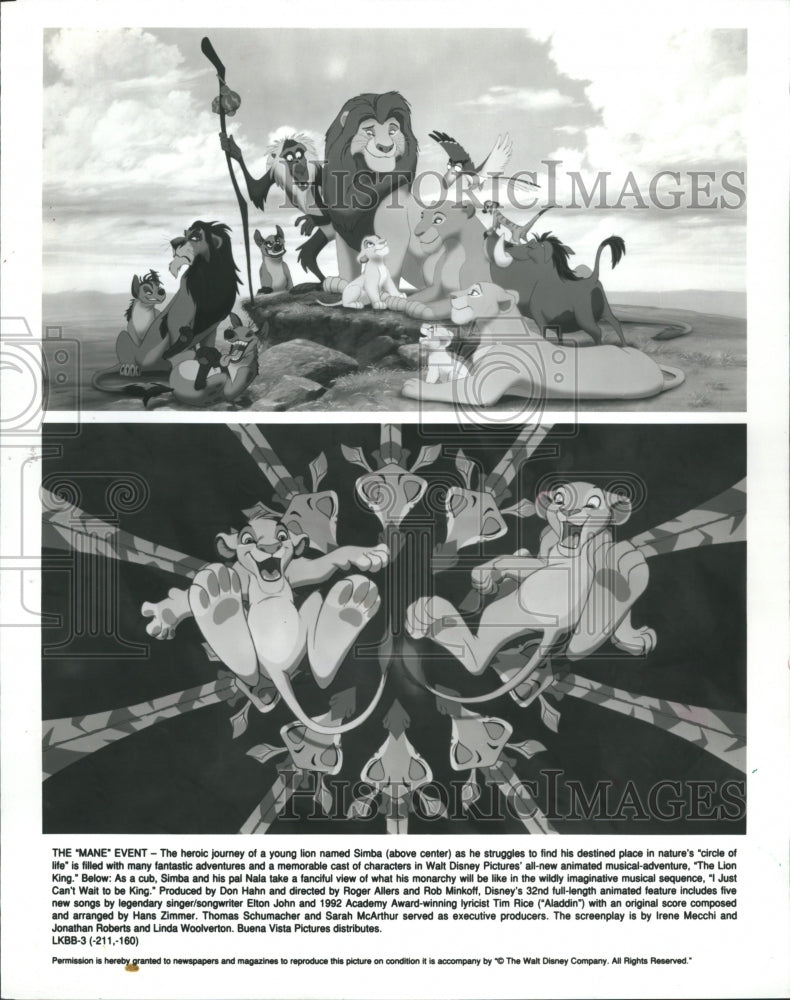 1994 Simba The Lion King Walt Disney Movie - Historic Images