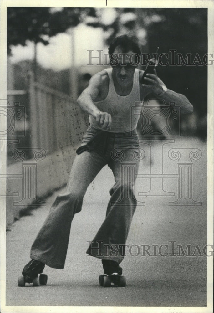 1981 Dick Bogace Skating w/ Radio - Historic Images