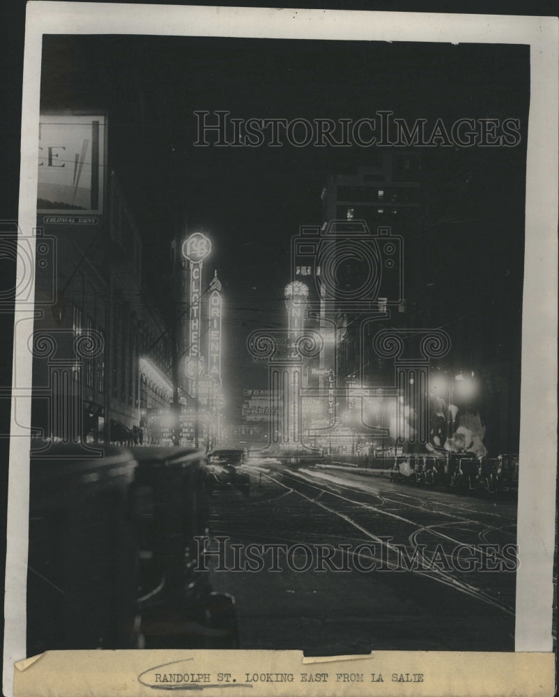 Brightly Lit Randolph St from La Salle - Historic Images