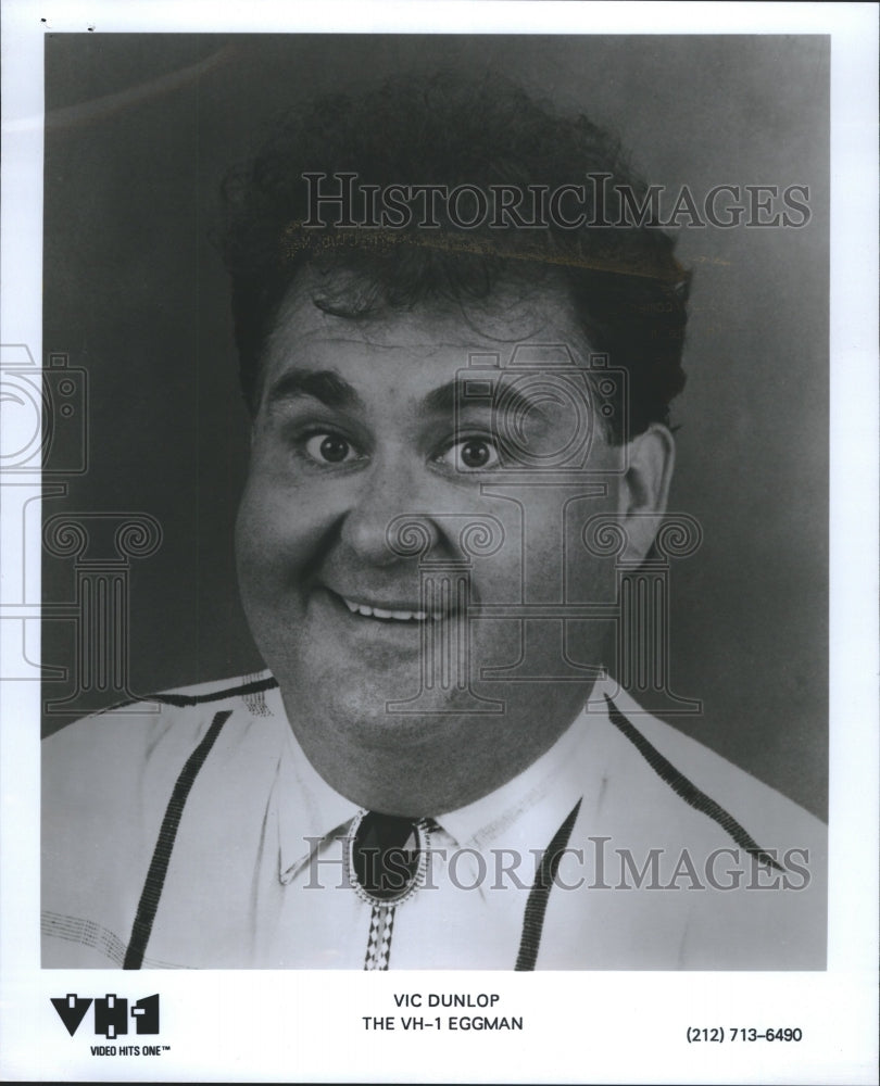 1989 Comedian Vic Dunlop Crazy Hair - Historic Images