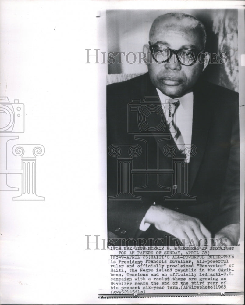 1963 Haiti President Francois Duvalier - Historic Images