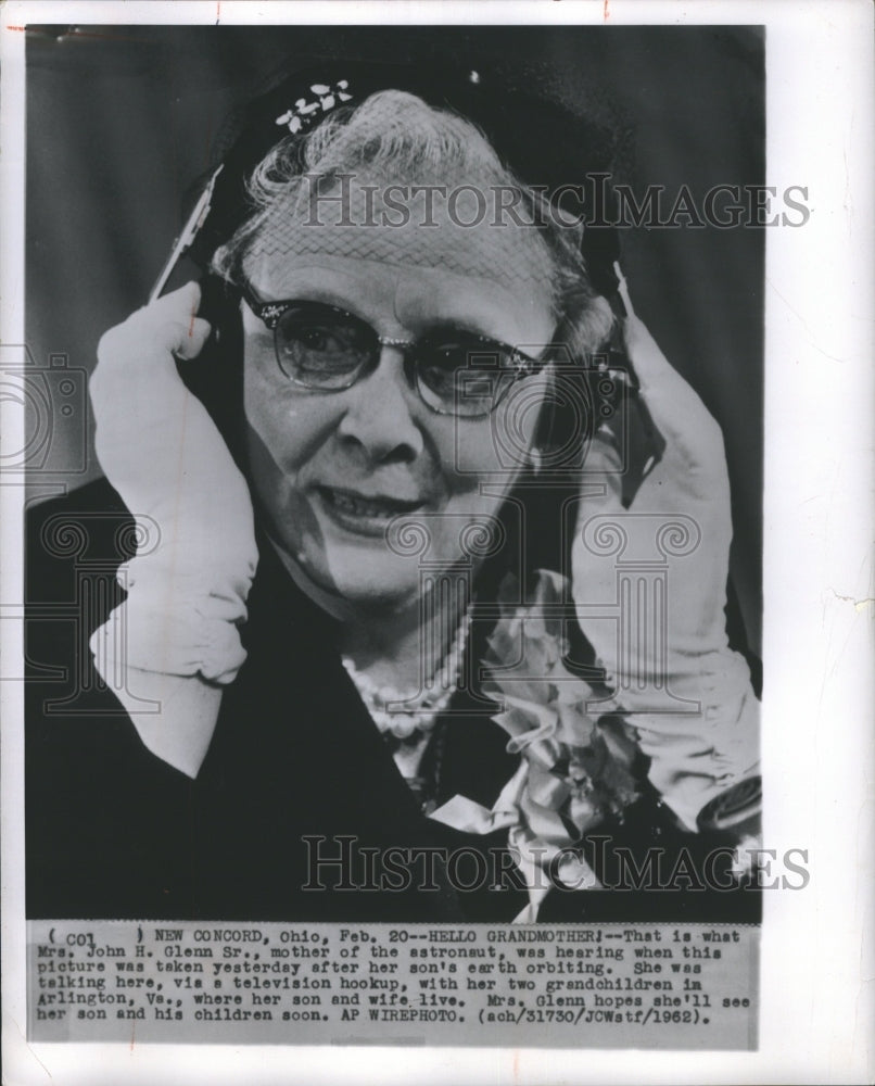 1962 Press Photo Mrs. John H. Glenn Sr. - Historic Images