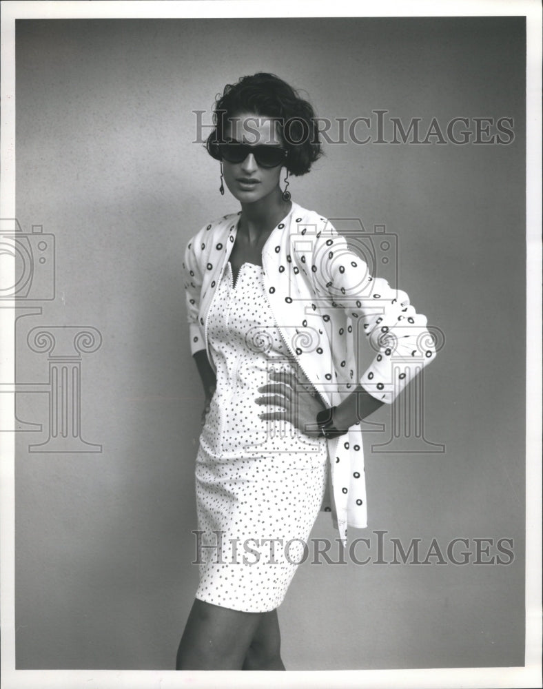 1991 Zip Front Spring Dress - Historic Images