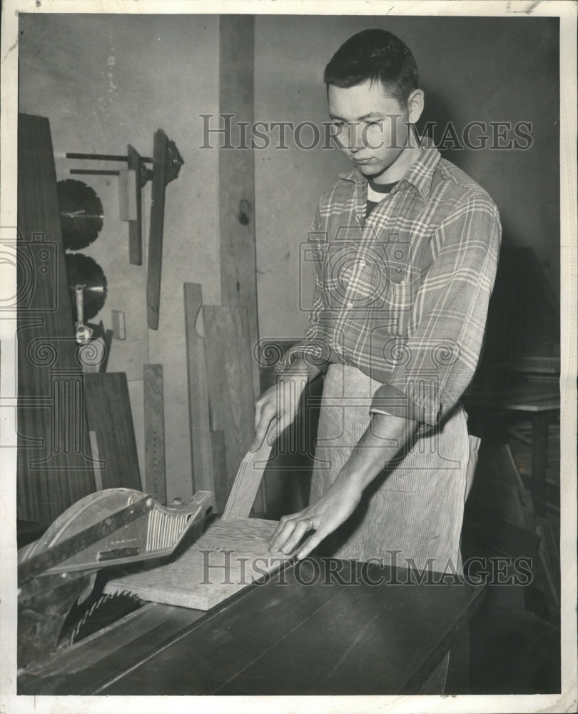 1954 Woman Using Bench Saw  - Historic Images