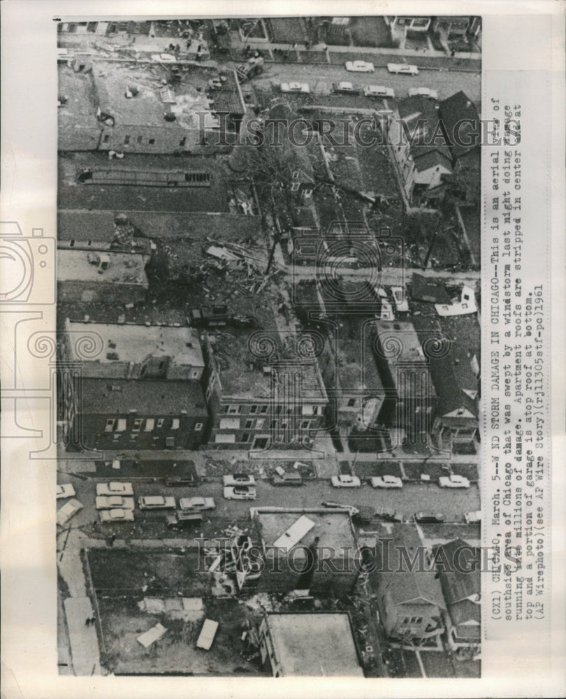1961 Southside Chicago Windstorm Damage - Historic Images
